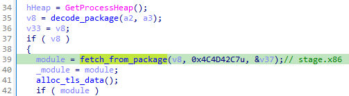 Figure 10 - After the package is unpacked, specific modules are
fetched by their checksums