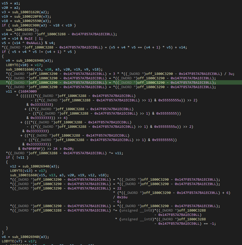 Figure 13 - Functions with junk code.
