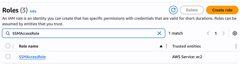 Figure 2: Create an IAM role for communication with Systems Manager
