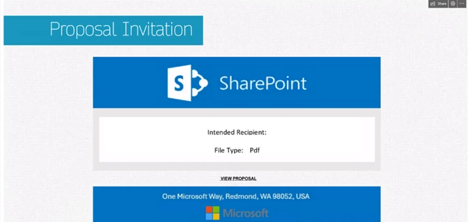 Screenshot of phishing lure