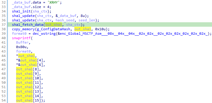Figure 9 - Fragment of the function responsible for generation of the
Mutex name