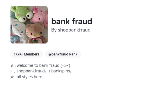 Roblox community with cybercrime-oriented keywords