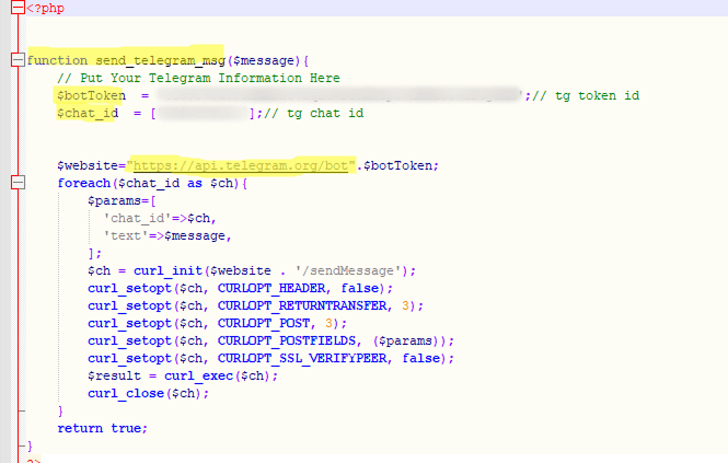 Code snippet for data submission