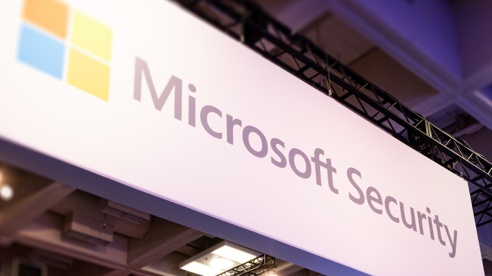 Microsoft Security banners at event