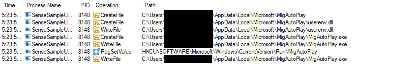 Figure 5 - Sideloading of userenv.dll.