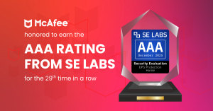 McAfee earns AAA rating from SE Labs