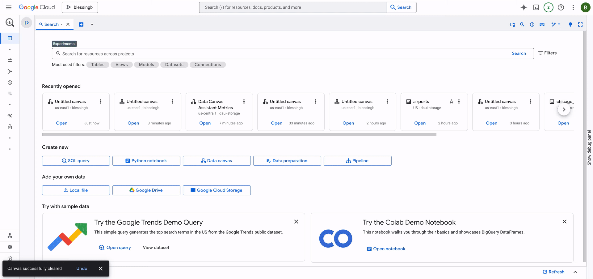 Data Canvas Assistant at Work