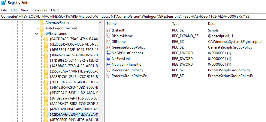 Contents of one of the GUIDs in GPExtensions