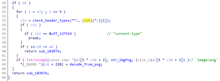 Figure X - fragment of the Netclient module (the new version). A
single callback function is registered: to parse PNG.