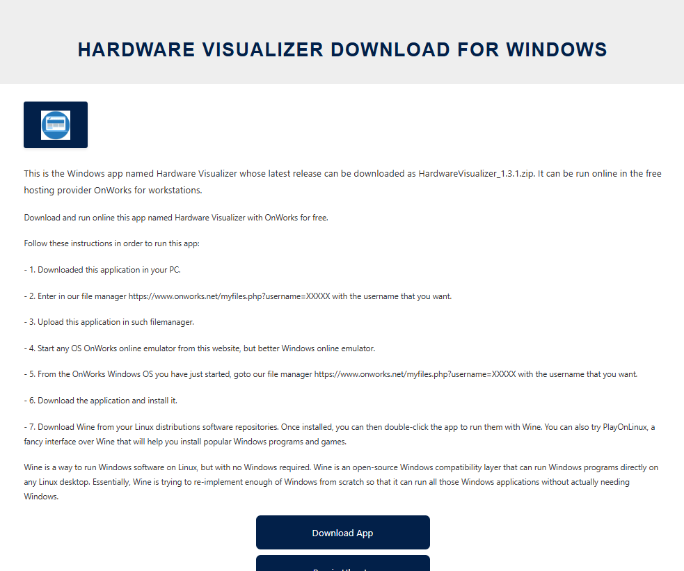 One of the pages that downloads the malicious archive