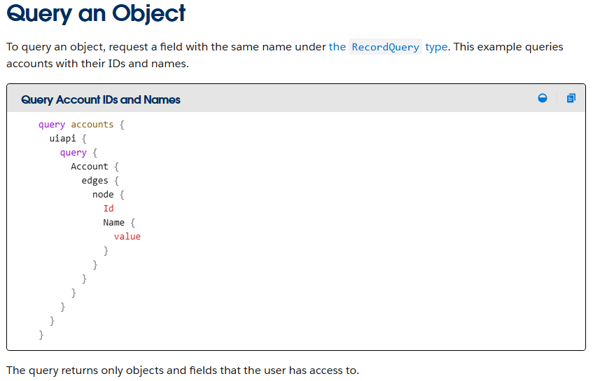 GraphQL query from the documentation